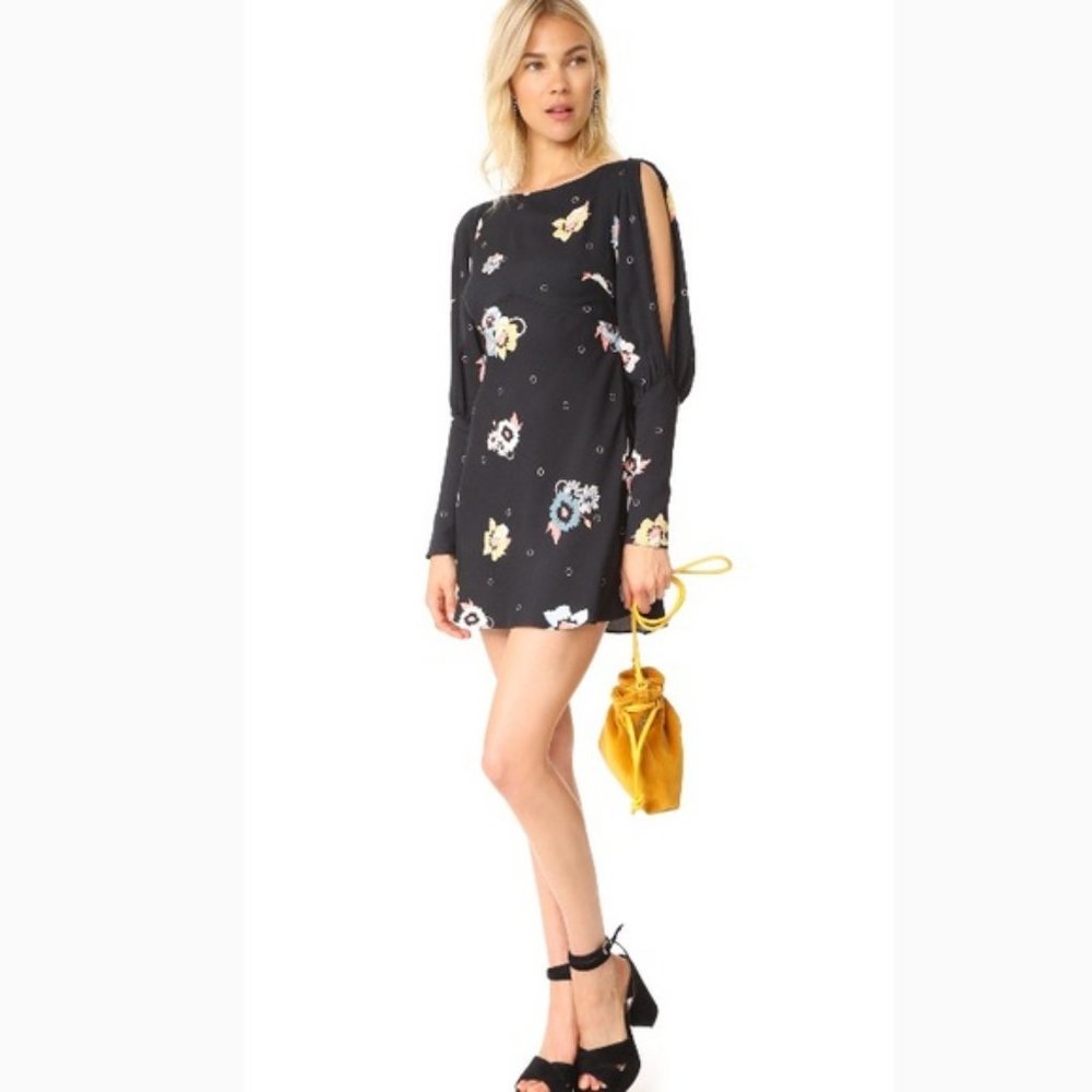 Blogger Favorite Free People Mod Retro Sunshadows Floral Mini Dress 60s 70s - 2 - Picture 4 of 14